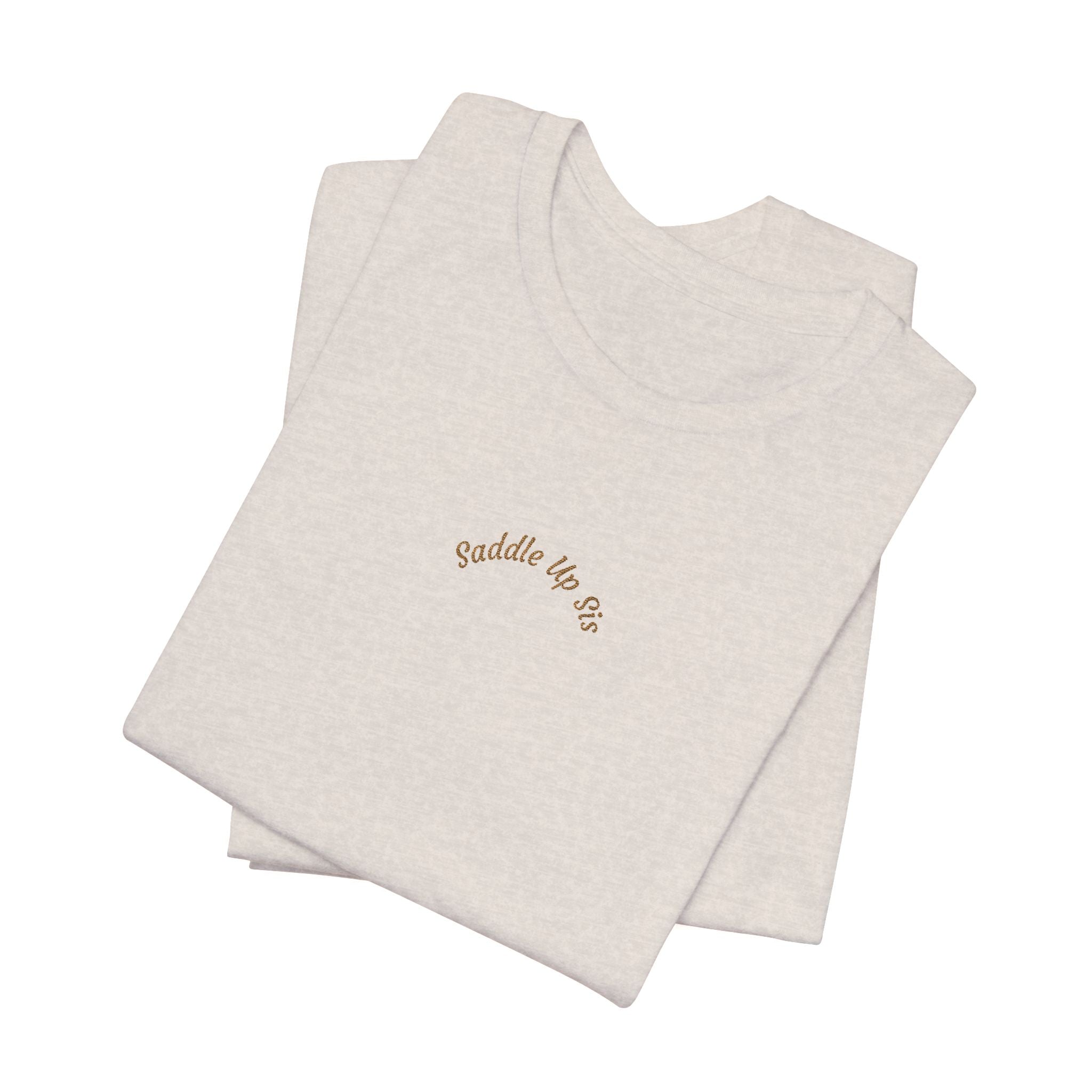 Minimal "Saddle Up Sis" Embroidered Logo Tee