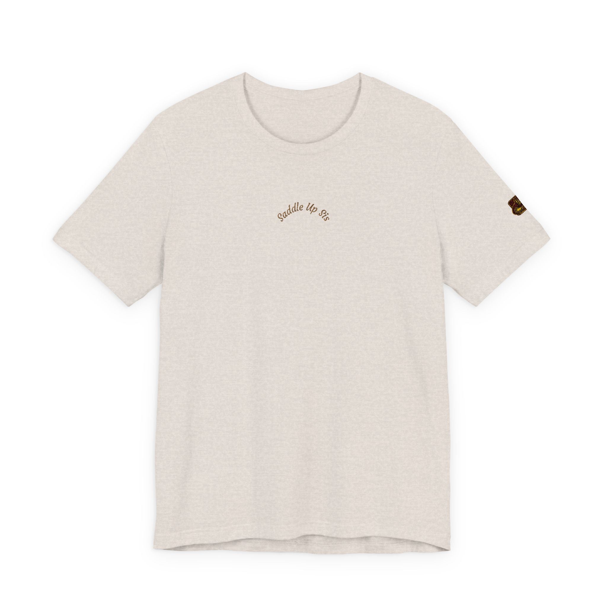 Minimal "Saddle Up Sis" Embroidered Logo Tee