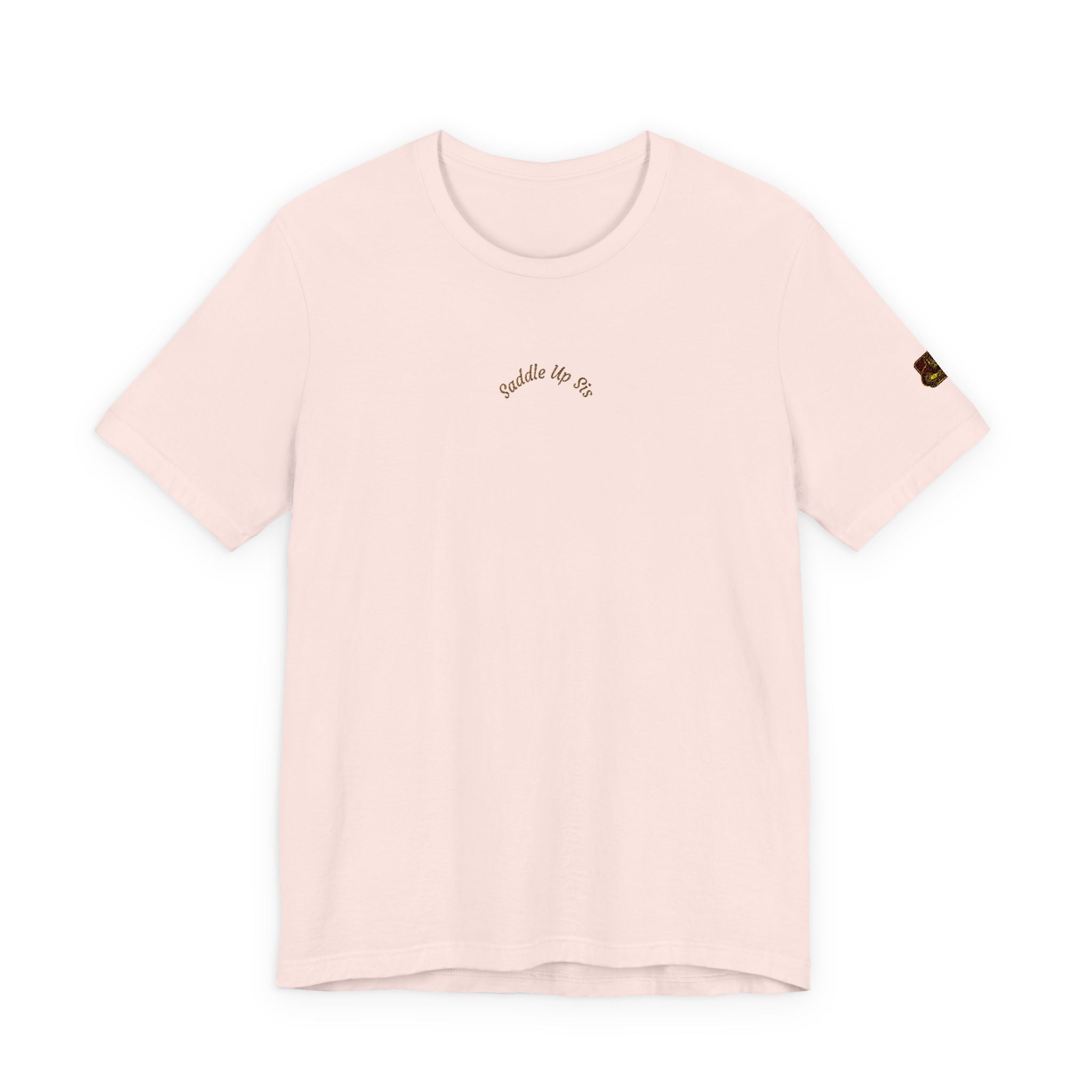 Minimal "Saddle Up Sis" Embroidered Logo Tee