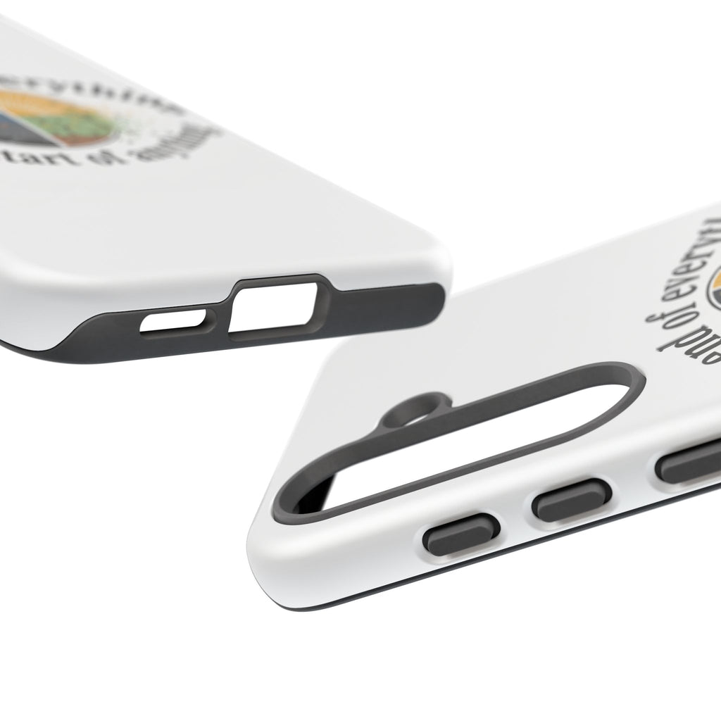 Phone Case — "The End of Everything Is the Start of Anything" Inspirational Sun & Moon Design