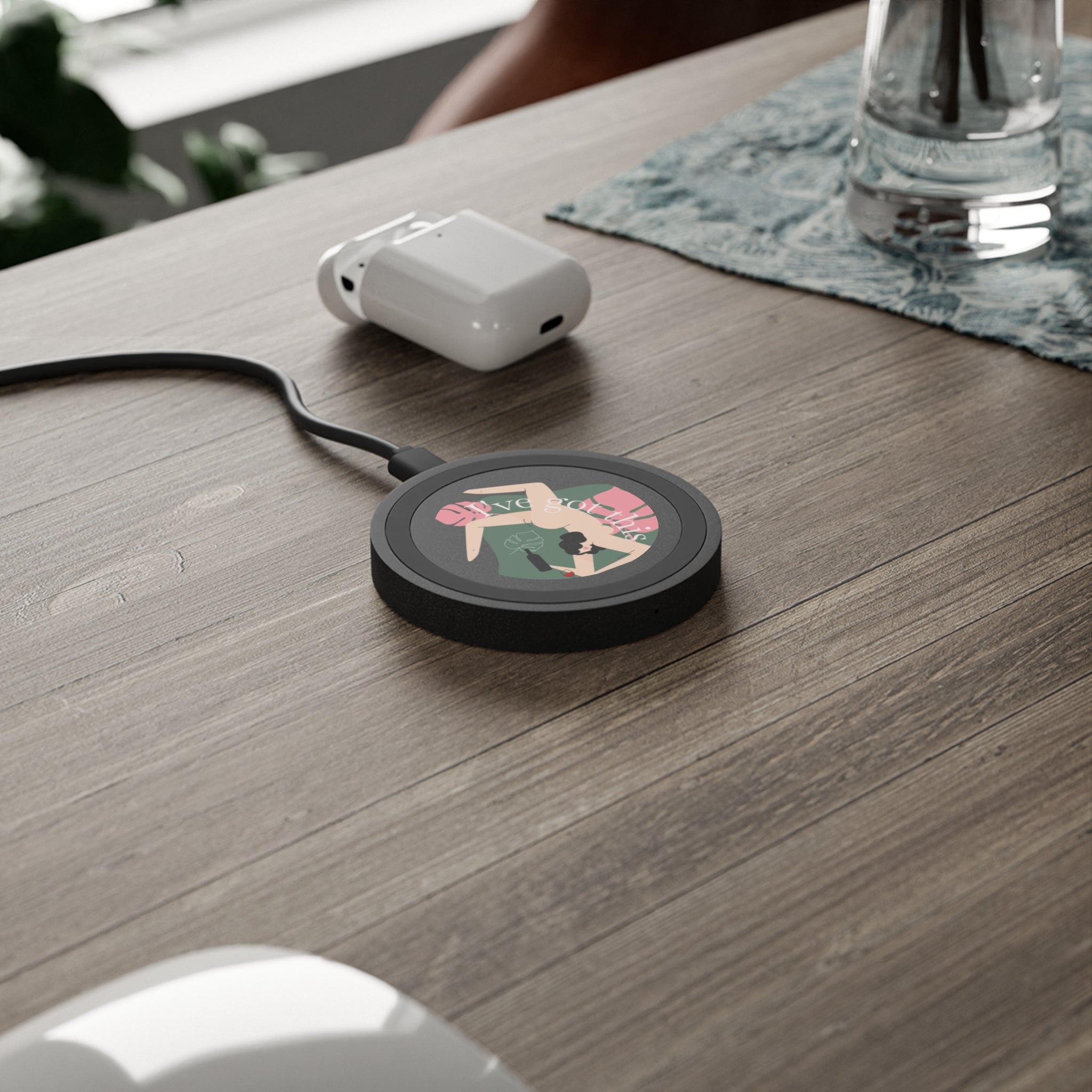 Wireless Charging Pad — Retro Pin-Up Art "I've Got This"