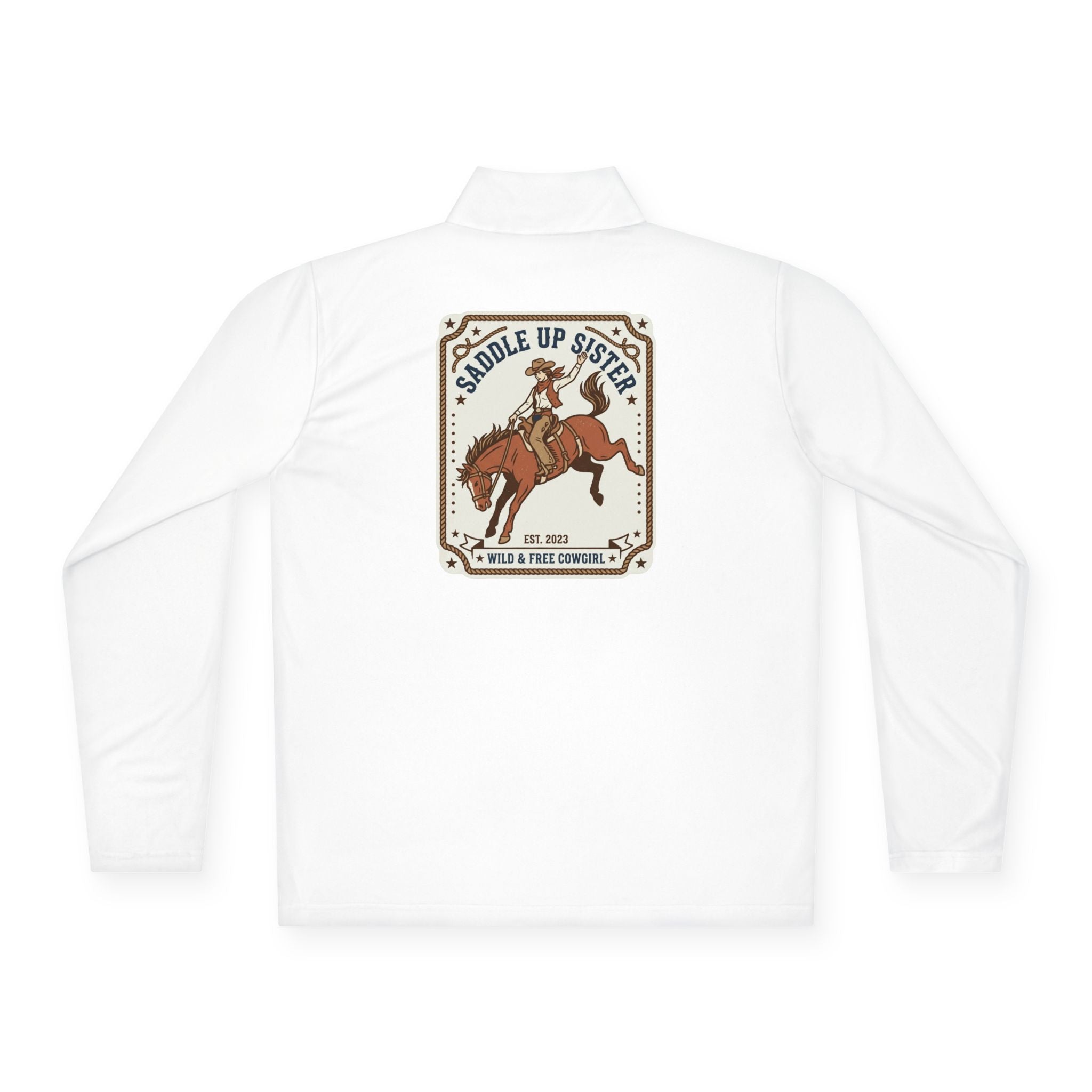 Quarter-Zip Pullover — Saddle Up Sister Western Riding Graphic