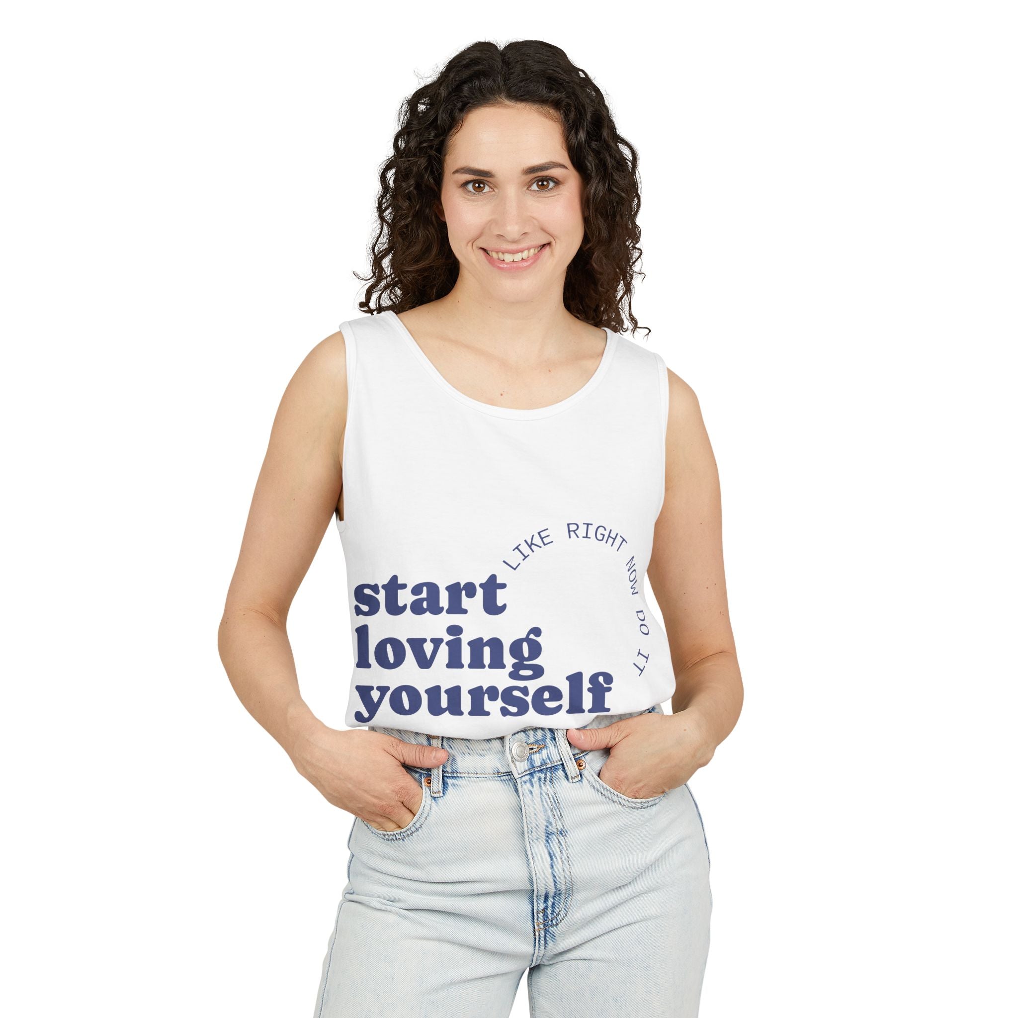 Self-Love Tank Top — "Start Loving Yourself" Inspirational Tee