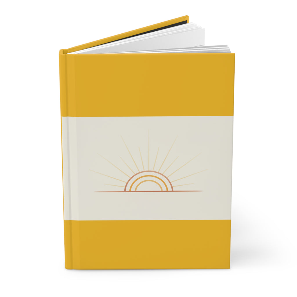 Sunrise Hardcover Journal – Minimal Yellow Matte Notebook for Gratitude, Daily Planning & Creative Journaling