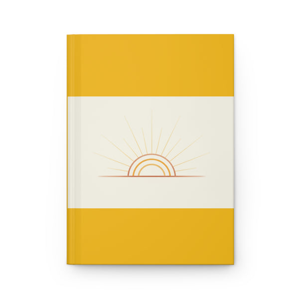 Sunrise Hardcover Journal – Minimal Yellow Matte Notebook for Gratitude, Daily Planning & Creative Journaling